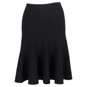 Alaïa Bandage Knee-Length Trumpet Skirt in Black Viscose